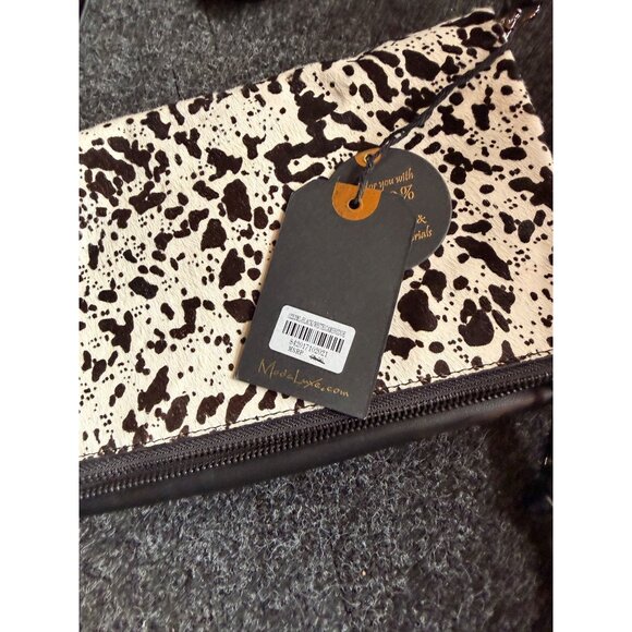 NWT Cow Print Moda Luxe Crossbody Bag Genuine Leather & Synthetic Materials With - Picture 5 of 12